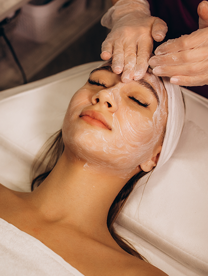 Woman enjoying a facial